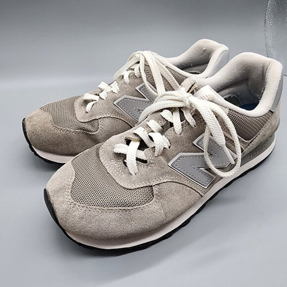 New Balance 574 Men's Sneakers Gray Suede Mesh Size 9 US Used Condition - Picture 8 of 15